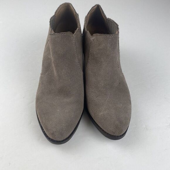 Lucky Brand Ankle Boot, Women's Folley Light Taupe Suede Leather Ankle Boot Sz 9 - Picture 3 of 16